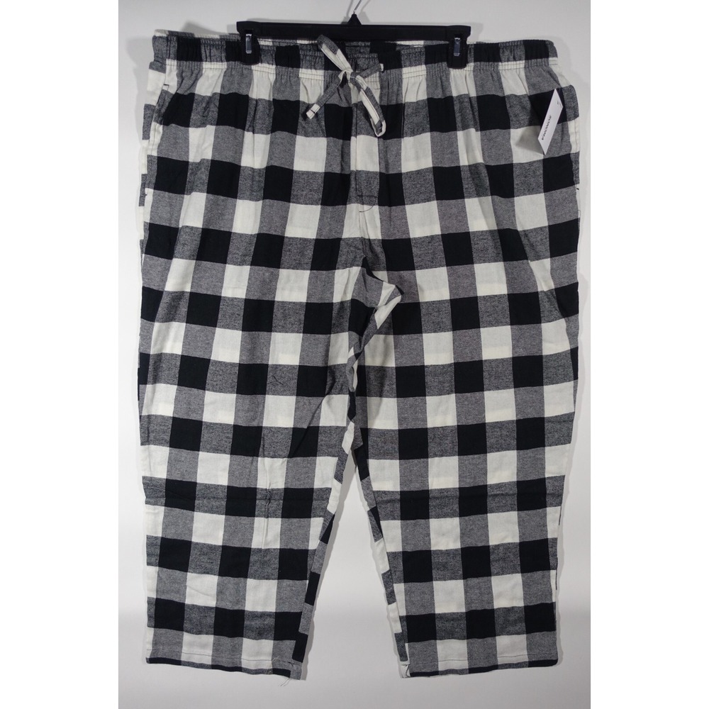 Sonoma Flannel Pajama Pants 4XB Big and Tall Sleep Bottoms Buffalo Plaid Black